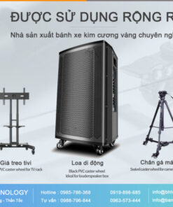 Bánh Xe PVC Đen Trắng D40/50/63/75/100/125 Mặt Bích 11 banh xe kim cuong vang scaled