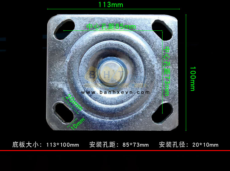 Bánh Xe Cao Su Hạng Nặng D100/125/150 Xanh Mặt Bích 13 Banh-xe-cao-su-hang-nang-xanh-mat-bich-bhtvn-3