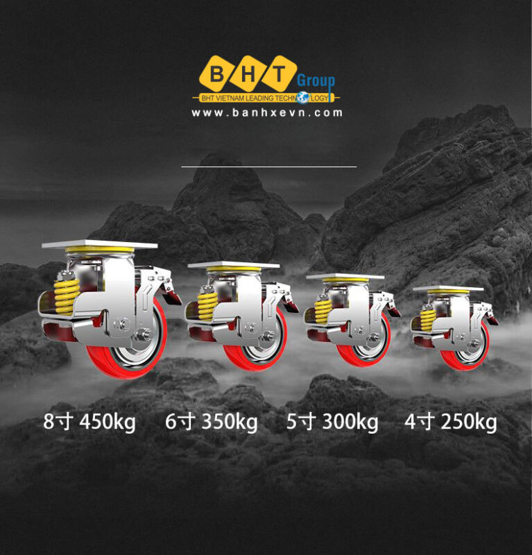 Bánh Xe Giảm Xóc Lò Xo PU Đỏ D100/125/150/200 Càng Thép 12 Banh-xe-giam-chan-lo-xo-pu-do-cang-thep-mat-bich-tai-cao-bhtvn-6