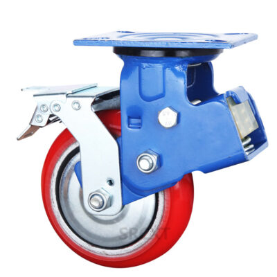 Bánh Xe Giảm Chấn Lò Xo PU Đỏ D100/125/150/200 Càng Thép 8 Banh-xe-giam-chan-lo-xo-pu-do-cang-thep-mat-bich-tai-cao-bhtvn-1