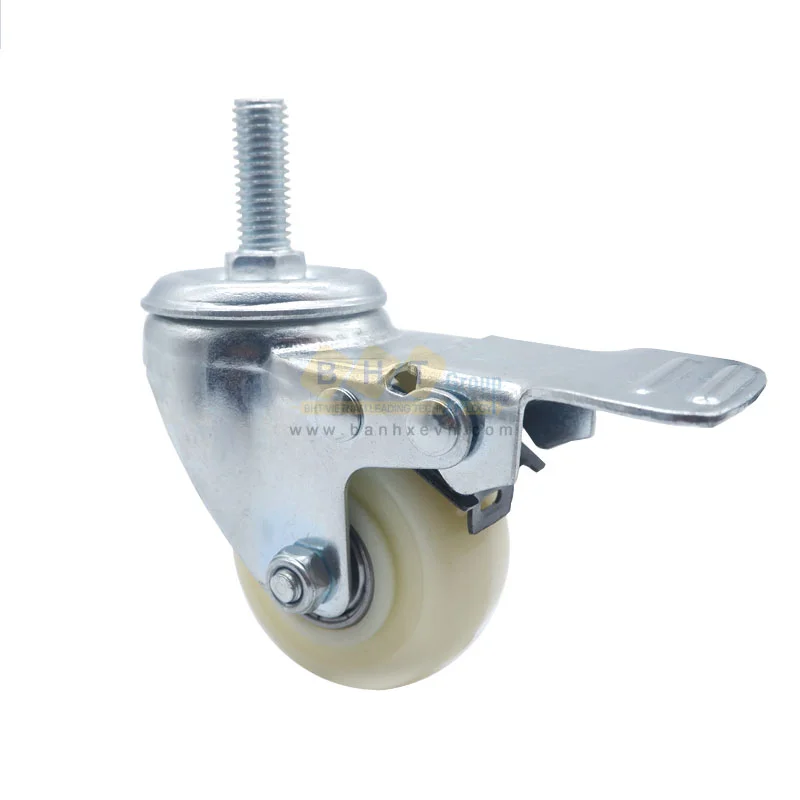 Bánh Xe Nylon Trắng Cọc Ren D40 Tải Nhẹ 3 banh xe nylon trang coc ren d40 tai nhe 1