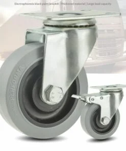 Bánh Xe TPR Xám Chống Tĩnh Điện D75/100/125 Càng Thép