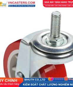 Bánh xe PVC đỏ không bi càng thép cọc ren tải nhẹ ROX-003-PVC-RE-S 6 Bánh xe PVC đỏ không bi càng thép cọc ren tải nhẹ ROX-003-PVC-RE-S