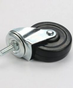 Bánh xe Cao su đen không bi càng thép cọc ren tải nhẹ BHTVN-P28 10 Bánh xe Cao su đen không bi càng thép cọc ren tải nhẹ BHTVN-P28