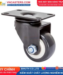 Bánh xe PVC đen viền bi đôi càng thép mặt bích tải nhẹ ROX-004-PVC-BL-F 13 Bánh xe PVC đen viền bi đôi càng thép mặt bích tải nhẹ ROX-004-PVC-BL-F