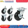 Bánh xe Cao su đen không bi càng thép mặt bích tải nhẹ ROX-002-RB-BL-F 15 Bánh xe Cao su đen không bi càng thép mặt bích tải nhẹ ROX-002-RB-BL-F