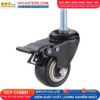 Bánh xe PVC đen viền bi đôi càng thép cọc ren tải nhẹ ROX-004-PVC-BL-S 14 Bánh xe PVC đen viền bi đôi càng thép cọc ren tải nhẹ ROX-004-PVC-BL-S