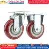 Bánh xe PVC mận đỏ bi đôi càng thép mặt bích tải nhẹ ROX-005-PVC-PR-F 10 Bánh xe PVC mận đỏ bi đôi càng thép mặt bích tải nhẹ ROX-005-PVC-PR-F