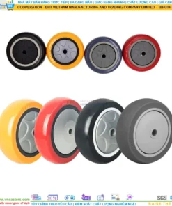Bánh xe PU đen cốt nhựa bi thép đơn tải nhẹ rời ROX-52-PU-BL-10032