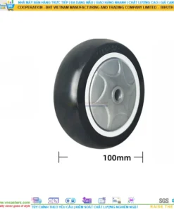 Bánh xe PU đen cốt nhựa bi thép đơn tải nhẹ rời ROX-52-PU-BL-10032