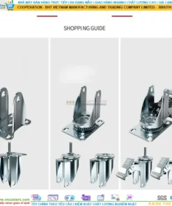 Càng bánh xe thép mạ kẽm mặt bích tải nhẹ ROX-80-STC-GAL-F