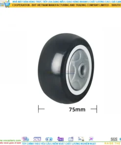 Bánh xe PU đen cốt nhựa bi thép đơn tải nhẹ rời ROX-52-PU-BL-10032