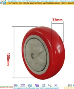 Bánh xe PU đỏ cốt nhựa bi thép đơn tải nhẹ rời ROX-51-PU-RE-10032 12 Bánh xe PU đỏ cốt nhựa bi thép đơn tải nhẹ rời ROX-51-PU-RE-10032