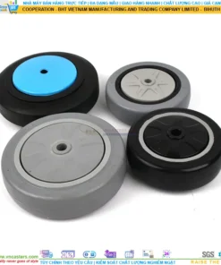 Bánh xe PU đen cốt nhựa bi thép đơn tải nhẹ rời ROX-52-PU-BL-10032