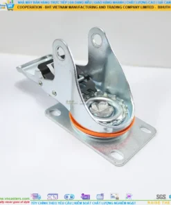 Càng bánh xe thép mạ kẽm mặt bích tải nhẹ ROX-80-STC-GAL-F