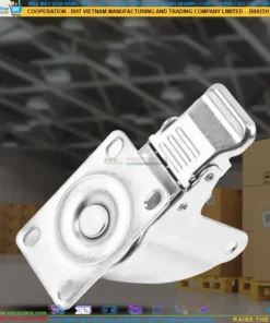 Càng bánh xe thép mạ kẽm mặt bích tải nhẹ ROX-80-STC-GAL-F