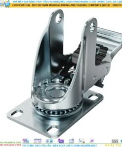 Càng bánh xe thép mạ kẽm mặt bích tải nhẹ ROX-80-STC-GAL-F