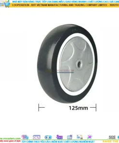 Bánh xe PU đen cốt nhựa bi thép đơn tải nhẹ rời ROX-52-PU-BL-10032